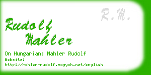 rudolf mahler business card